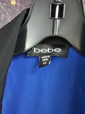 bebe Royal Blue and Black Bodysuit.  Size: XS.